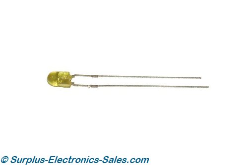 Yellow LED, Clear Yellow Lens, 3mm